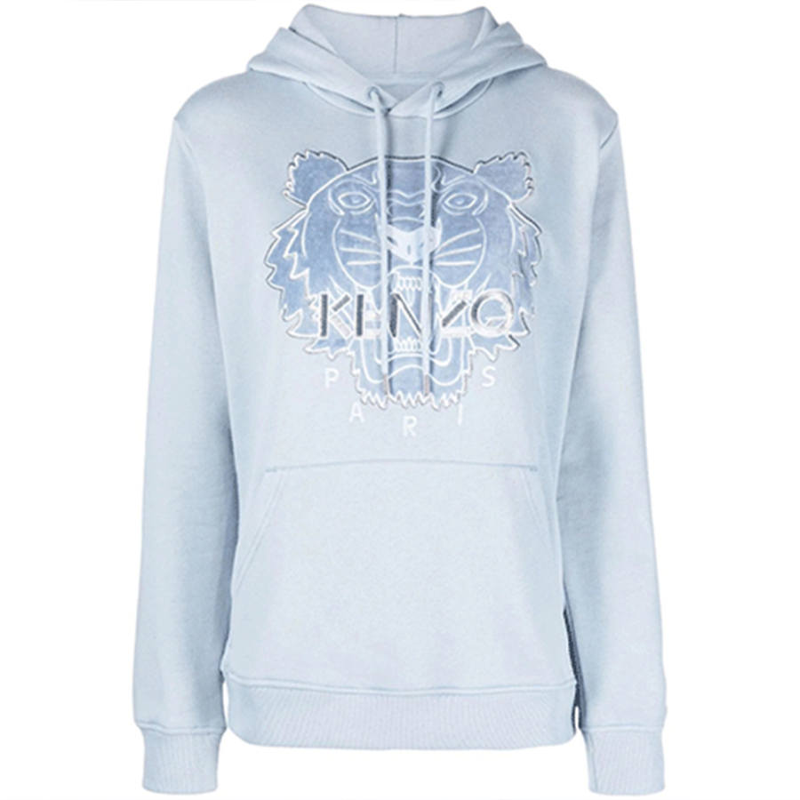 KENZO Sweatshirts Women's Light Blue Hooded Moderate Regular