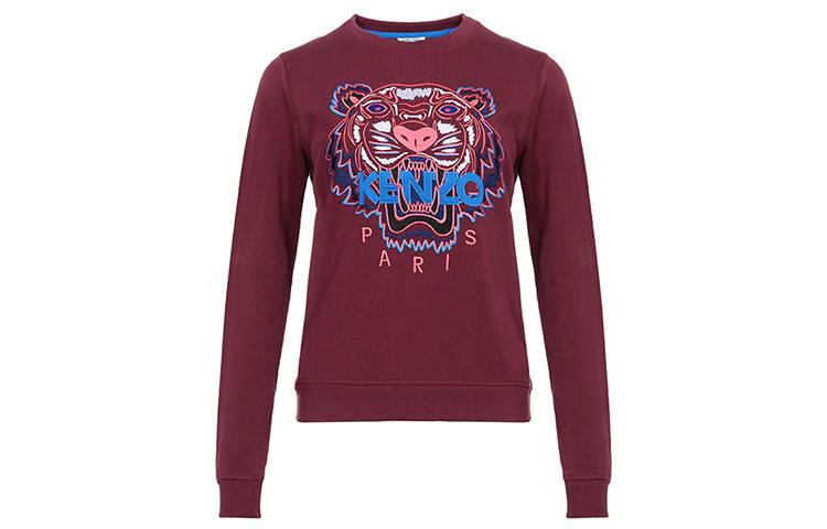 KENZO Sweatshirts Women's Burgundy Crew Neck Moderate Regular
