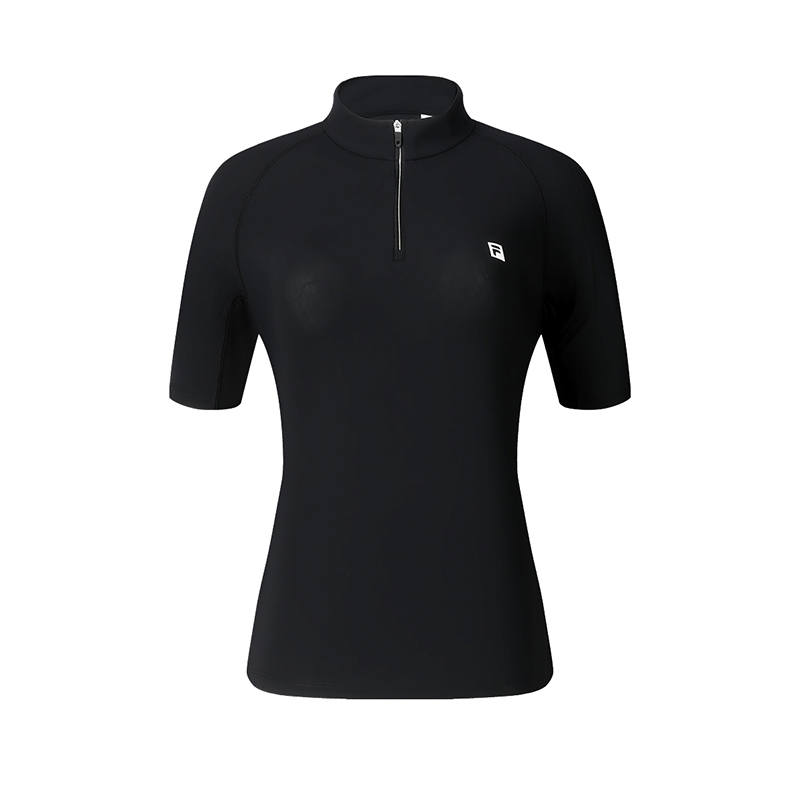FILA T Shirts Women's Black Stand Collar Moderate