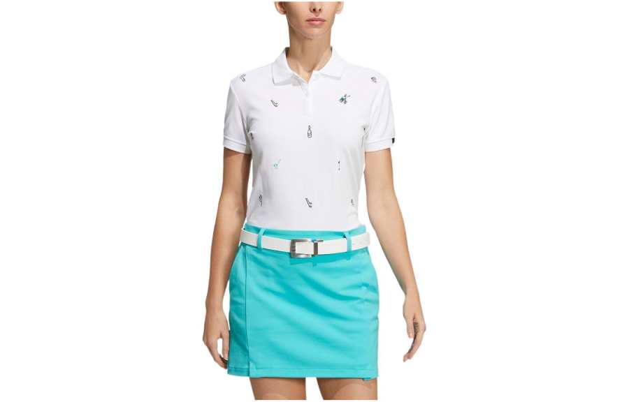 Adidas Adidas Polo Shirts Women's White Polo Collar Moderate Straight Fit