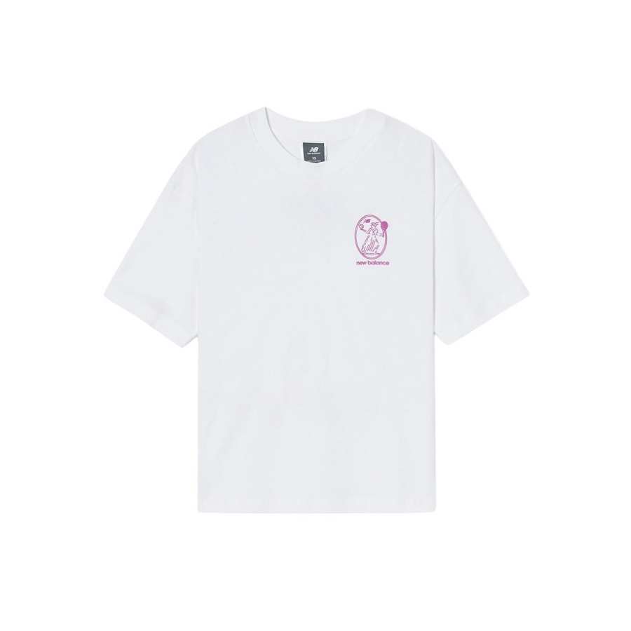 New Balance New Balance Drop Shoulder Sleeve T Shirt Women's White