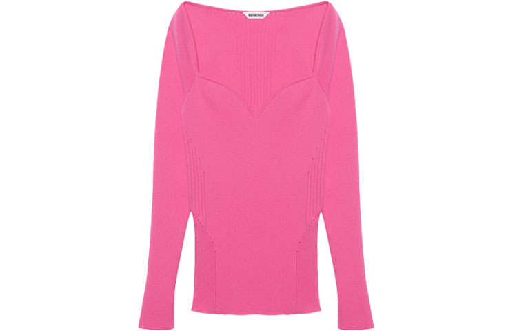 Balenciaga Sweetheart Neckline Knit Top