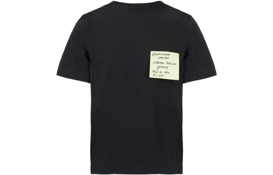 Balenciaga SS23 Label Crew Neck Straight Fit Casual Short Sleeved T Shirt Women's Black