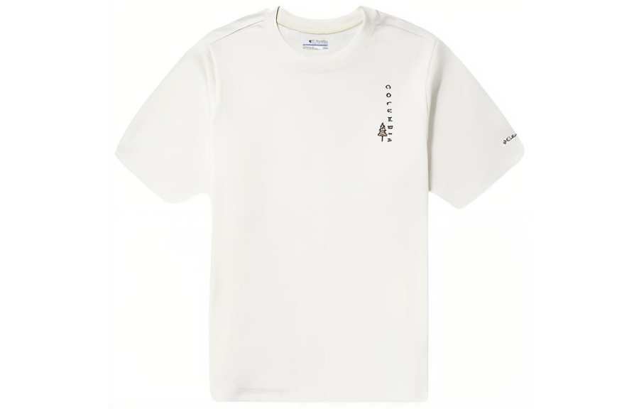 Columbia T Shirts Women's White Crew Neck Moderate Straight Fit