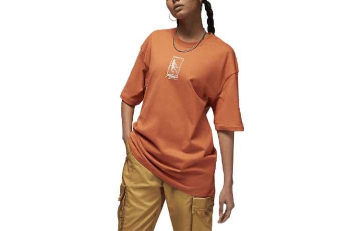 Jordan Jordan Flight Drop Shoulder Sleeve T Shirt Women's Orange