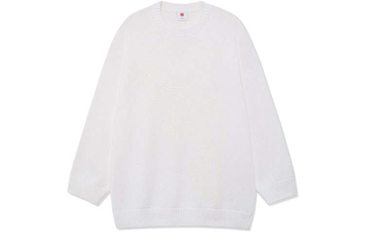 Li-Ning Li Ning Knitwear Women's White Crew Neck Moderate A Line