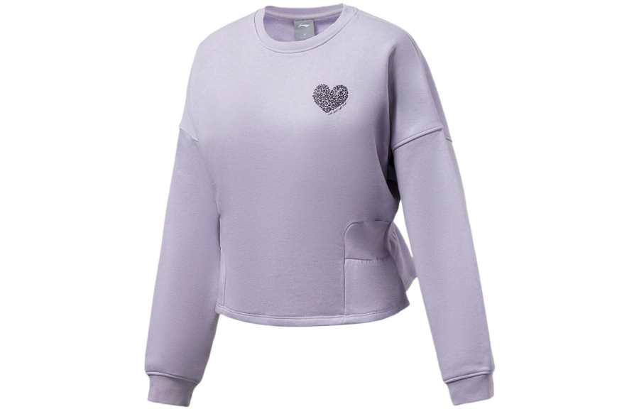Li-Ning Li Ning Fitness Series Sweatshirts Women's Vine Purple Crew Neck Thickened Regular