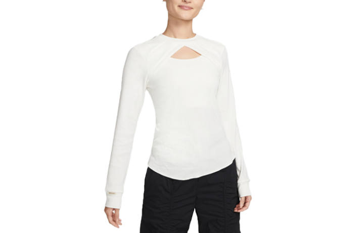 Nike Nike T Shirts Women's Sail White Crew Neck Moderate Straight Fit