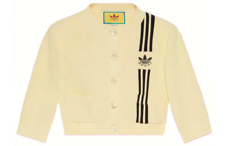 GUCCI X Adidas Cropped Cardigan Yellow