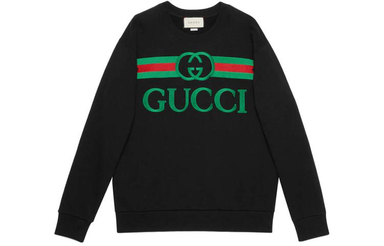 GUCCI Sweatshirts Women's Black Crew Neck Moderate