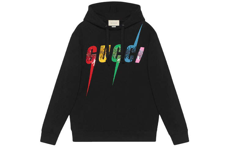 GUCCI Sweatshirts Women's Black Hooded Non Detachable Moderate