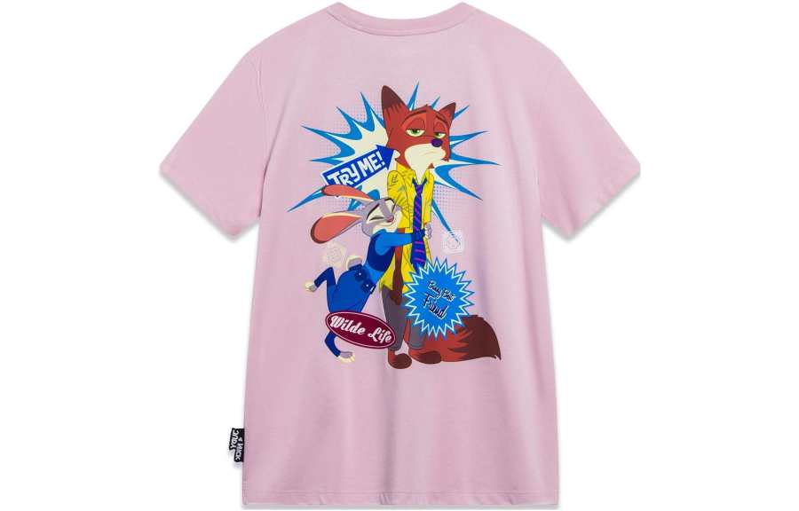 Li-Ning Li Ning x Disney Sports Trendy Collection T Shirt Women's Soft Sand Pink