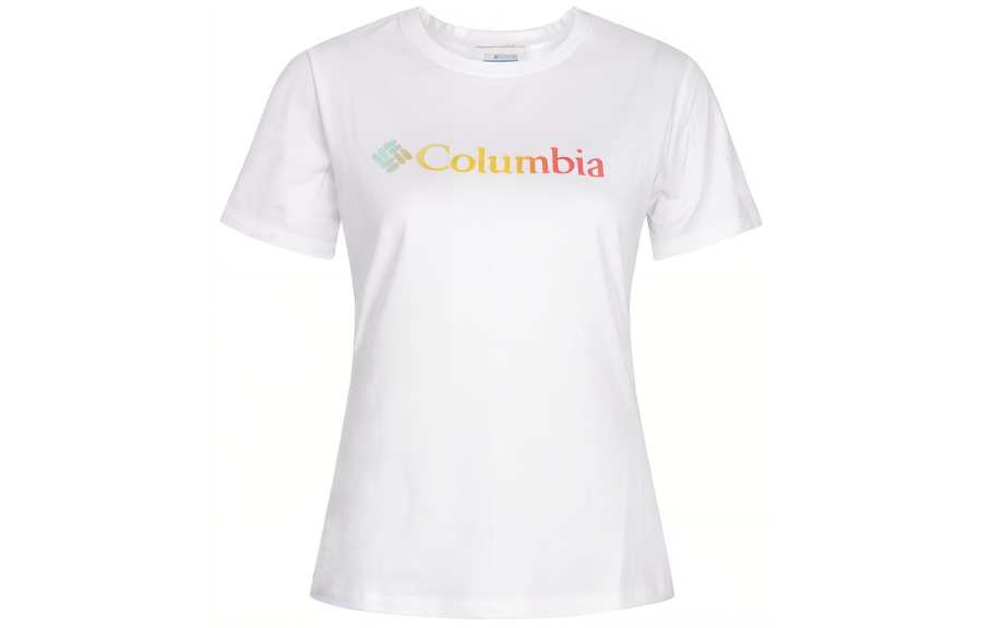 Columbia T Shirts Women's White Crew Neck Moderate Straight Fit