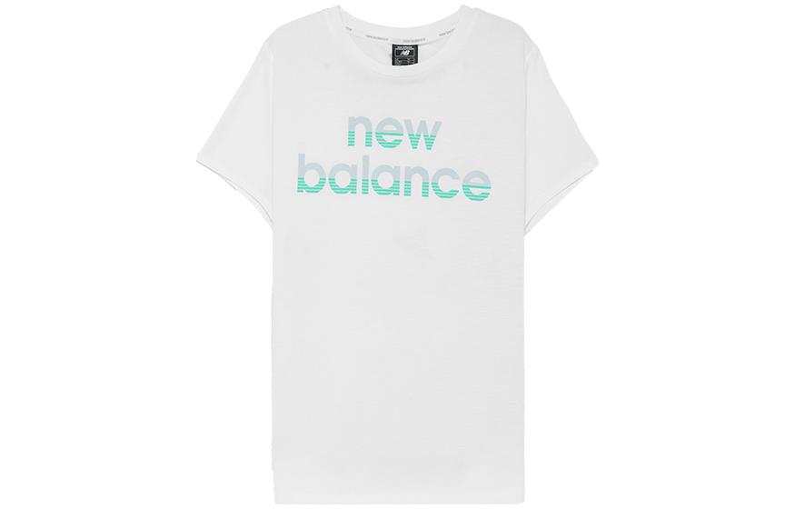 New Balance New Balance T Shirts Women's White Crew Neck Moderate Straight Fit