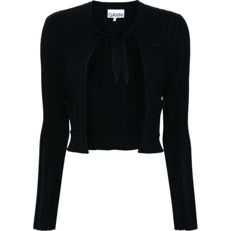 GANNI Ribbed Tie fastening Cardigan