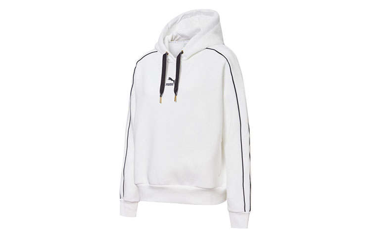 PUMA Sweatshirts Women's White Hooded Moderate Regular