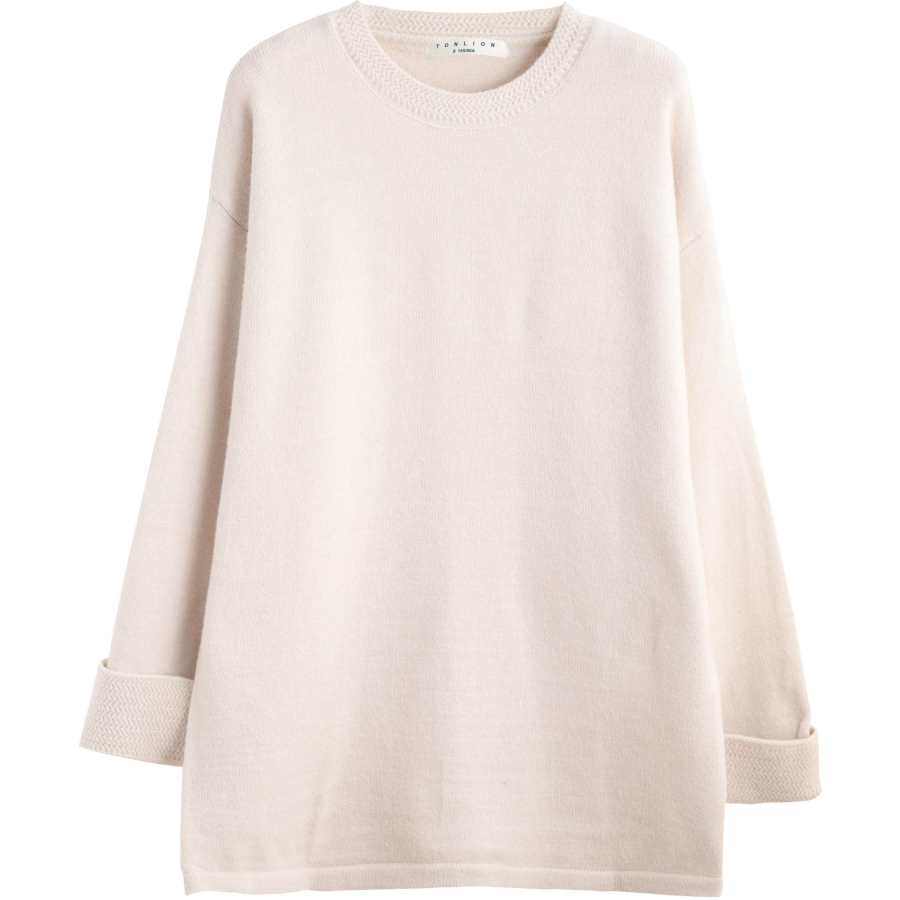 Tonlion Sweaters Women's Ecru Crew Neck Moderate Other