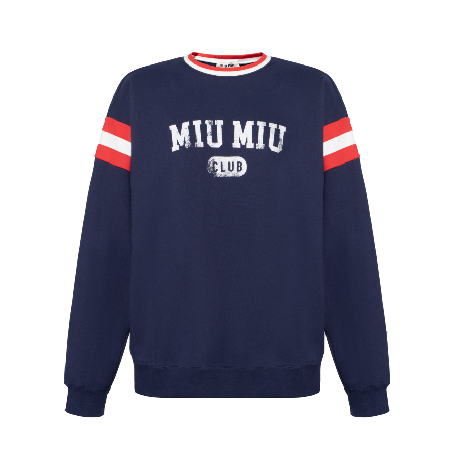 MIU MIU MIU MIU Logo Printed Crewneck Sweatshirt