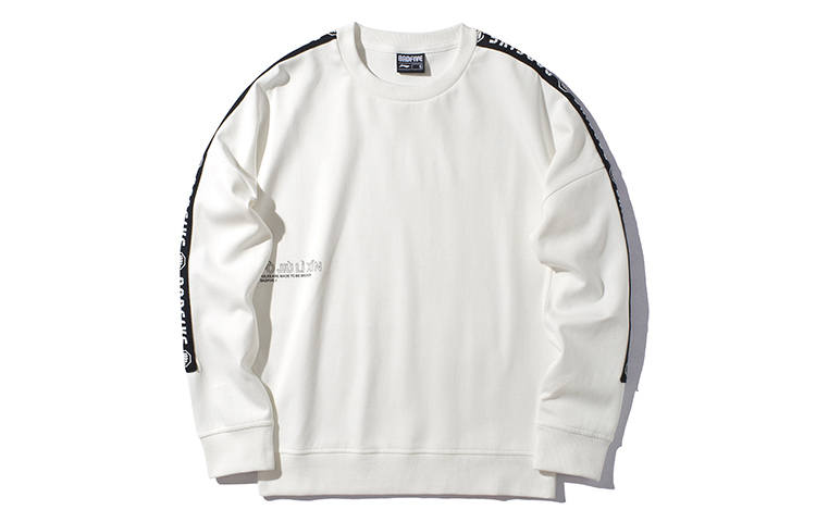 Li-Ning Li Ning Sweatshirts Women's Ivory Crew Neck Moderate Regular
