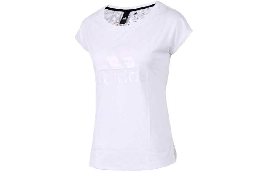 Adidas Adidas T Shirts Women's White Crew Neck Moderate Straight Fit