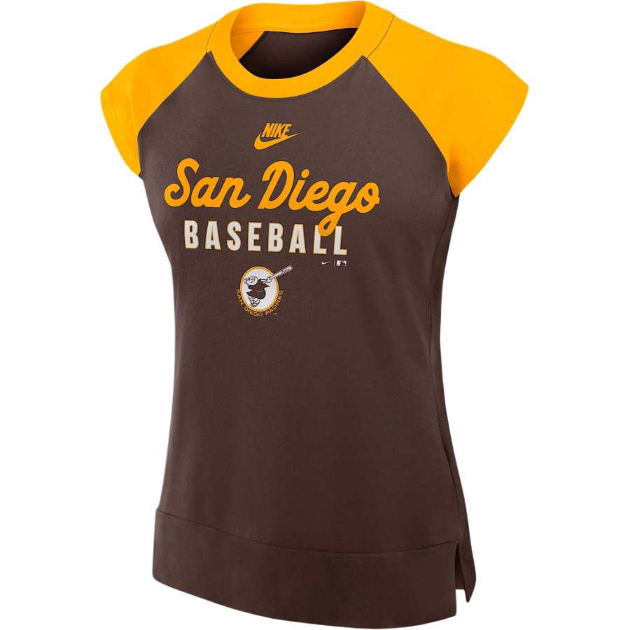 Nike Nike San Diego Padres Cooperstown Women's's Nike Dri FIT Mlb Mid Sleeve T Shirt