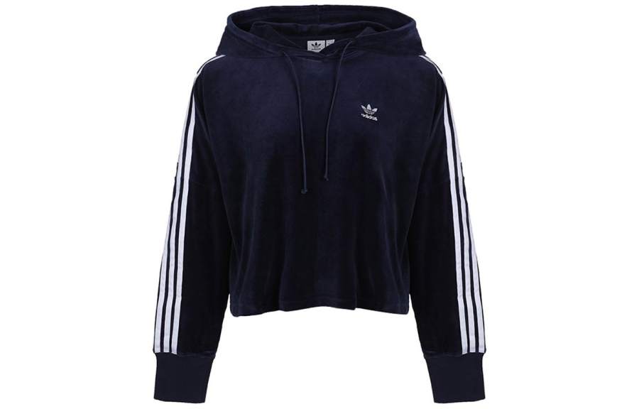 Adidas Originals Sweatshirts Women's Navy Blue Hooded Moderate Regular