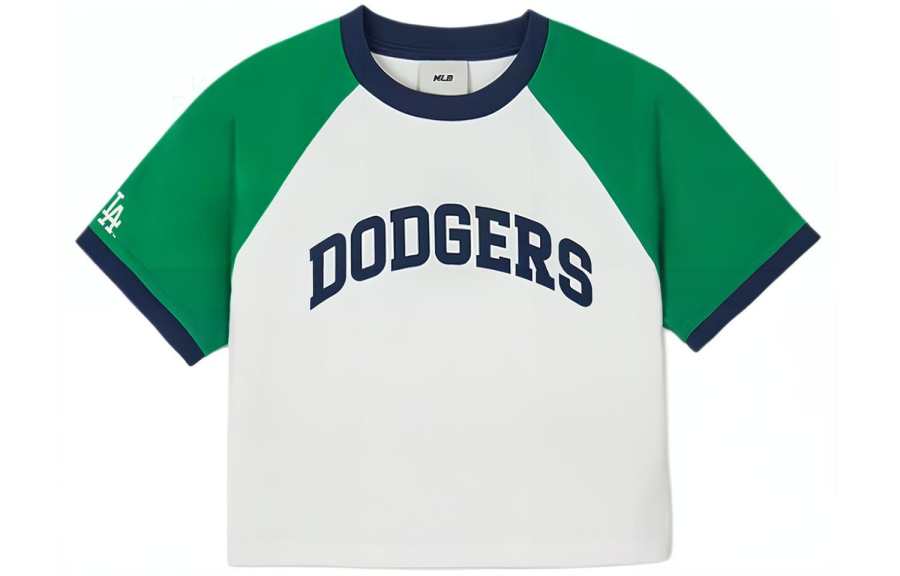 MLB Los Angeles Dodgers Raglan Sleeve T Shirt Women's Neon Green
