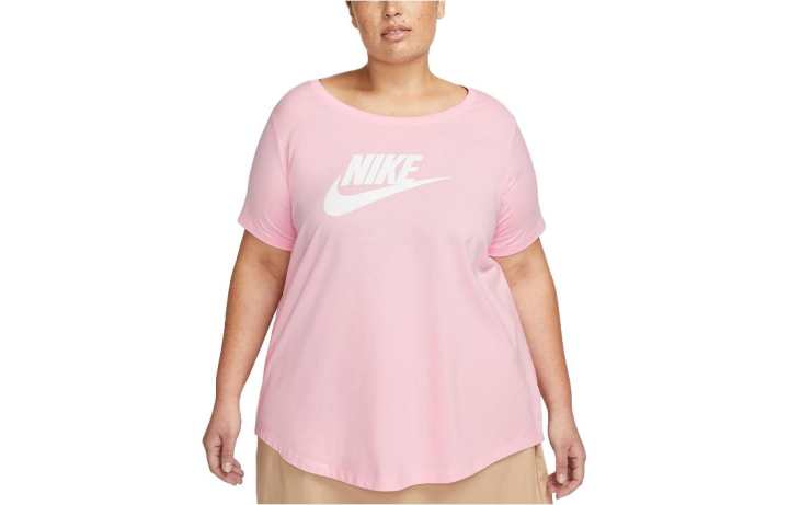 Nike Nike T Shirts Women's Pink Crew Neck Moderate Straight Fit