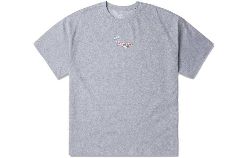 Converse Summer Beach Drop Shoulder Sleeve T Shirt Women's Gray