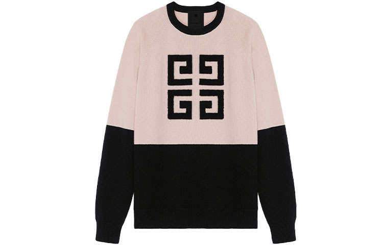 Givenchy Givenchy 4G Bi Color Crewneck Sweater 'Black/Pink'