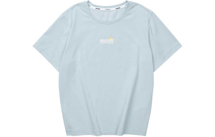 Skechers Drop Shoulder Sleeve T Shirt Women's Sunny Mountain Blue