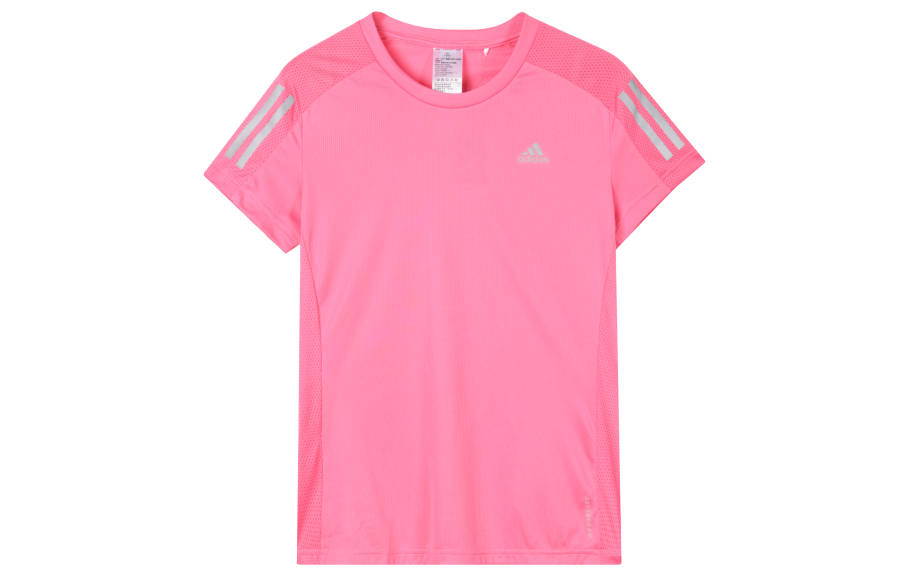 Adidas Adidas Set in Sleeve Running T Shirt Women's Semi Neon Pink