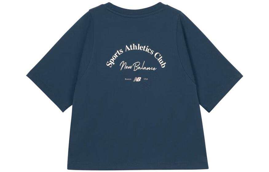 New Balance New Balance T Shirts Women's Blue Crew Neck Moderate Straight Fit