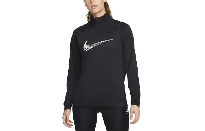 Nike Nike T Shirts Women's Black Stand Collar Moderate Straight Fit