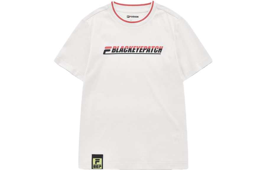 FILA FUSION Drop Shoulder Sleeve T Shirt Women's Lactose White