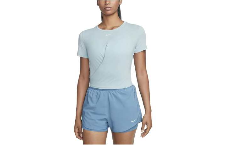 Nike Nike T Shirts Women's Light Blue Crew Neck Moderate Straight Fit