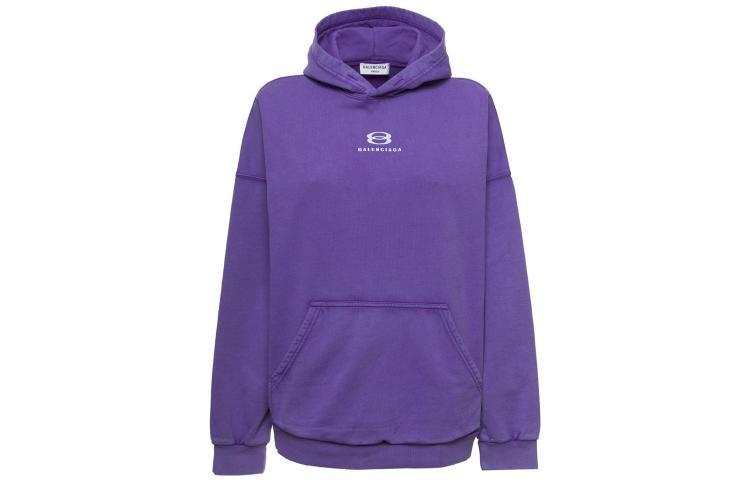 Balenciaga Wide Fit Logo Hoodie 'Purple'