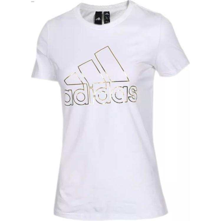 Adidas Adidas T Shirts Women's White Crew Neck Moderate Straight Fit