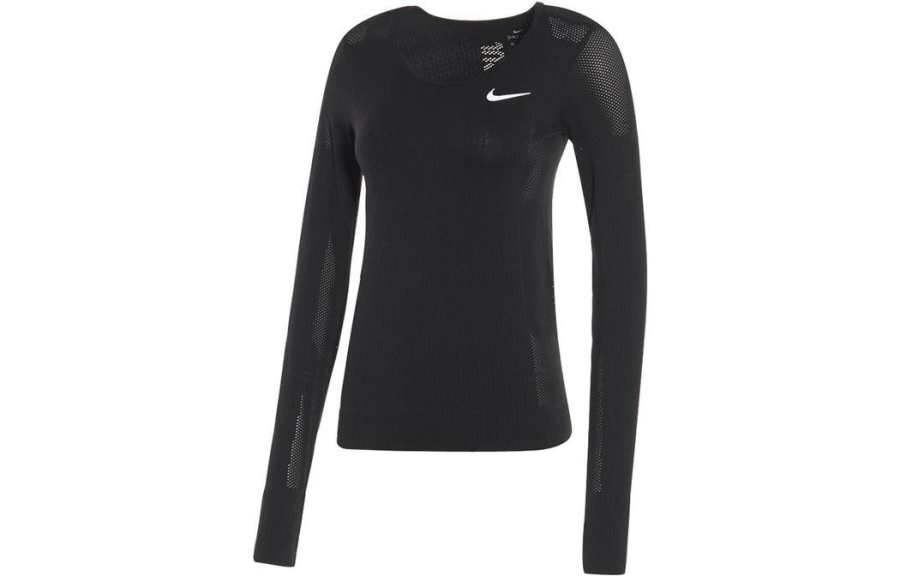 Nike Nike T Shirts Women's Black Crew Neck Moderate Nipped In Waist