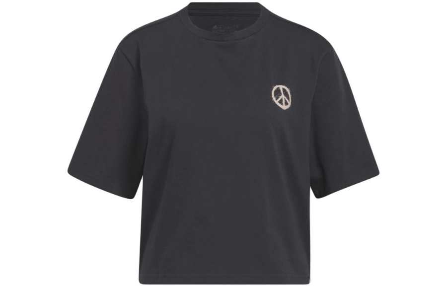Adidas Adidas T Shirts Women's Gray Crew Neck Moderate Straight Fit