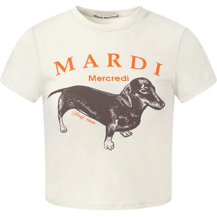 MARDI MERCREDI T Shirt Women's Light Beige Green