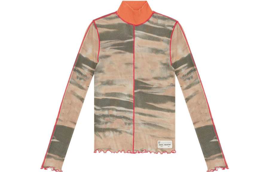 DIESEL T Shirts Women's Camel Turtleneck Moderate Straight Fit
