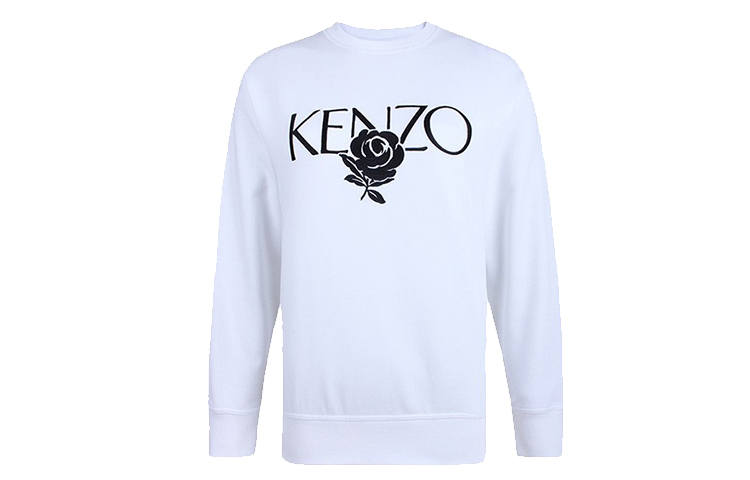 KENZO Letter Logo Sweatshirts Women's White Crew Neck Moderate Regular