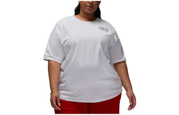 Jordan Jordan T Shirts Women's White Crew Neck Moderate Straight Fit