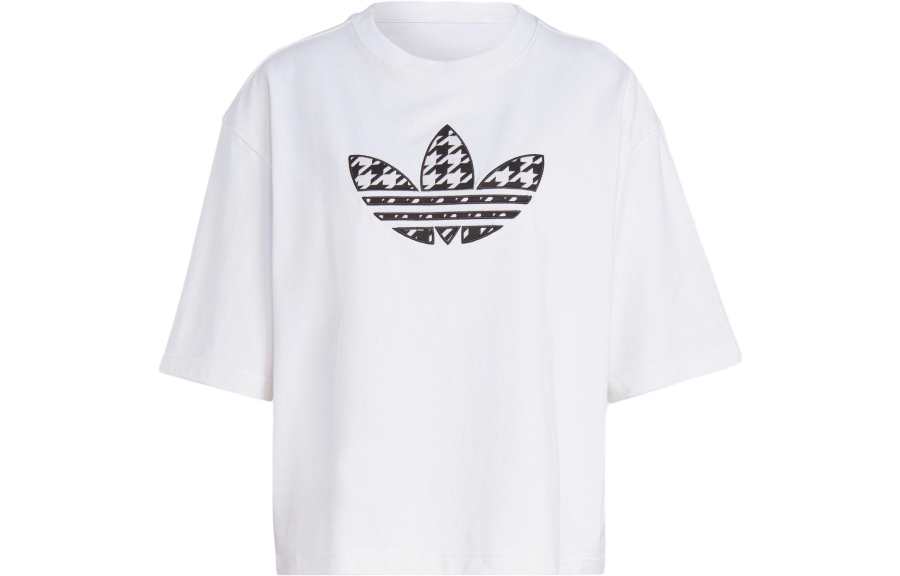 adidas originals Houndstooth Trefoil Infill Women's T-Shirt White