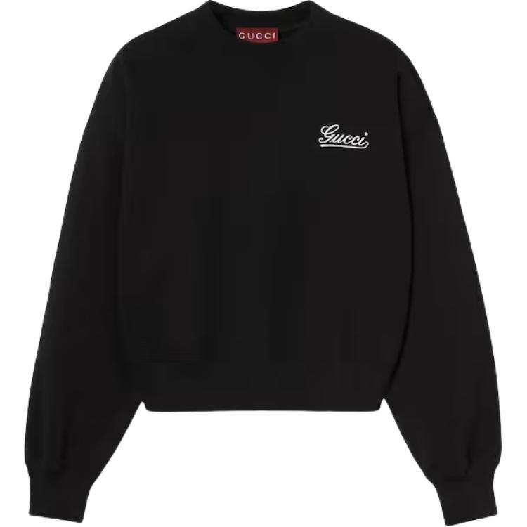 GUCCI Sweatshirts Women's Black Crew Neck Moderate Regular