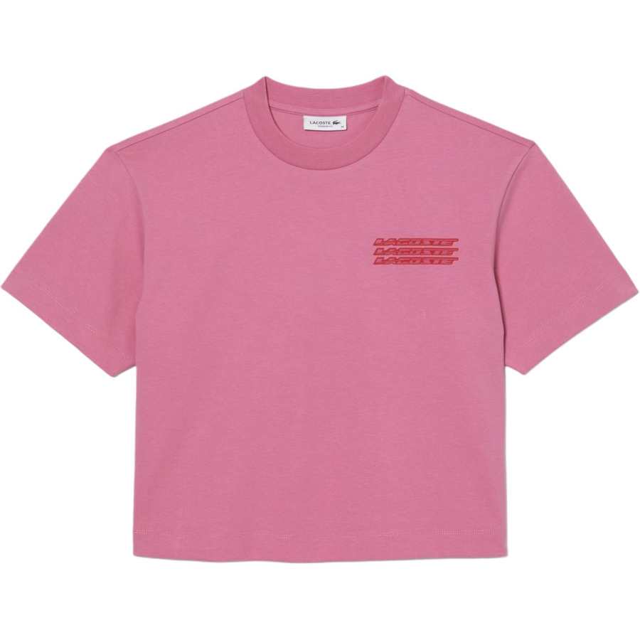 LACOSTE T Shirts Women's Pink Crew Neck