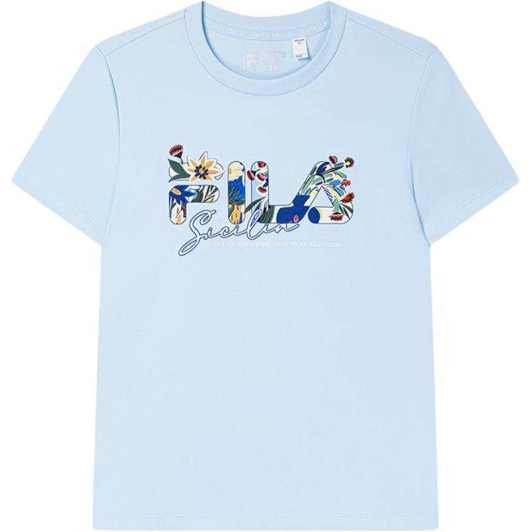 FILA Regular T Shirt Women's Glaze Grass Blue