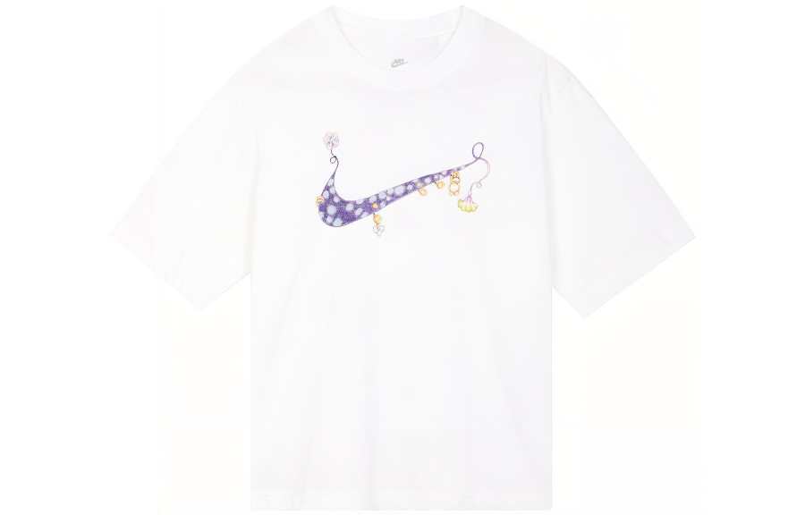 Nike Nike Women'ss Hand-Drawn Print Crewneck T-Shirt White