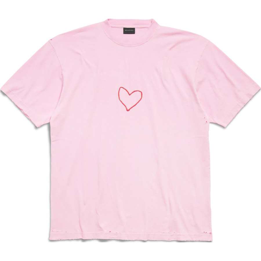 Balenciaga T Shirt Women's Pink Loose Fit